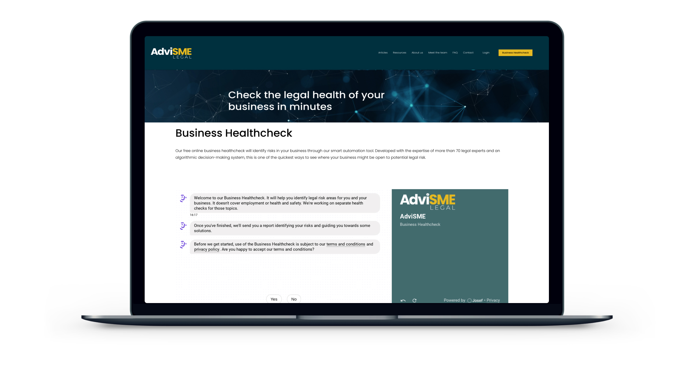 The AdviSME bot gives business owners a legal health check in the time it takes for a coffee break